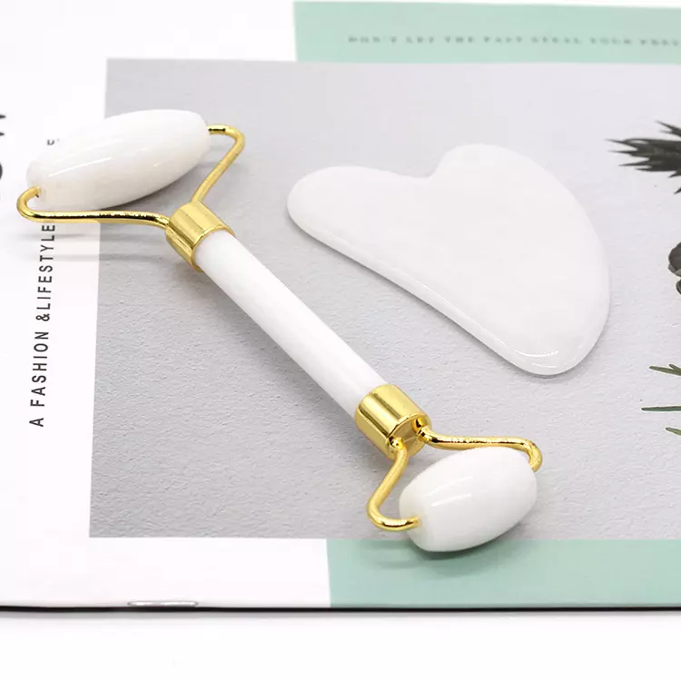 White Obsidian Gua Sha Roller Set
